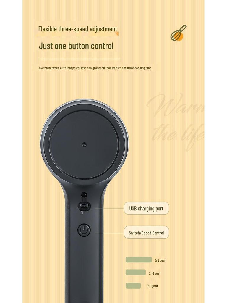 Multifunctional Wireless Egg Beater: Portable, Rechargeable Cream & Dough Mixer for Baking