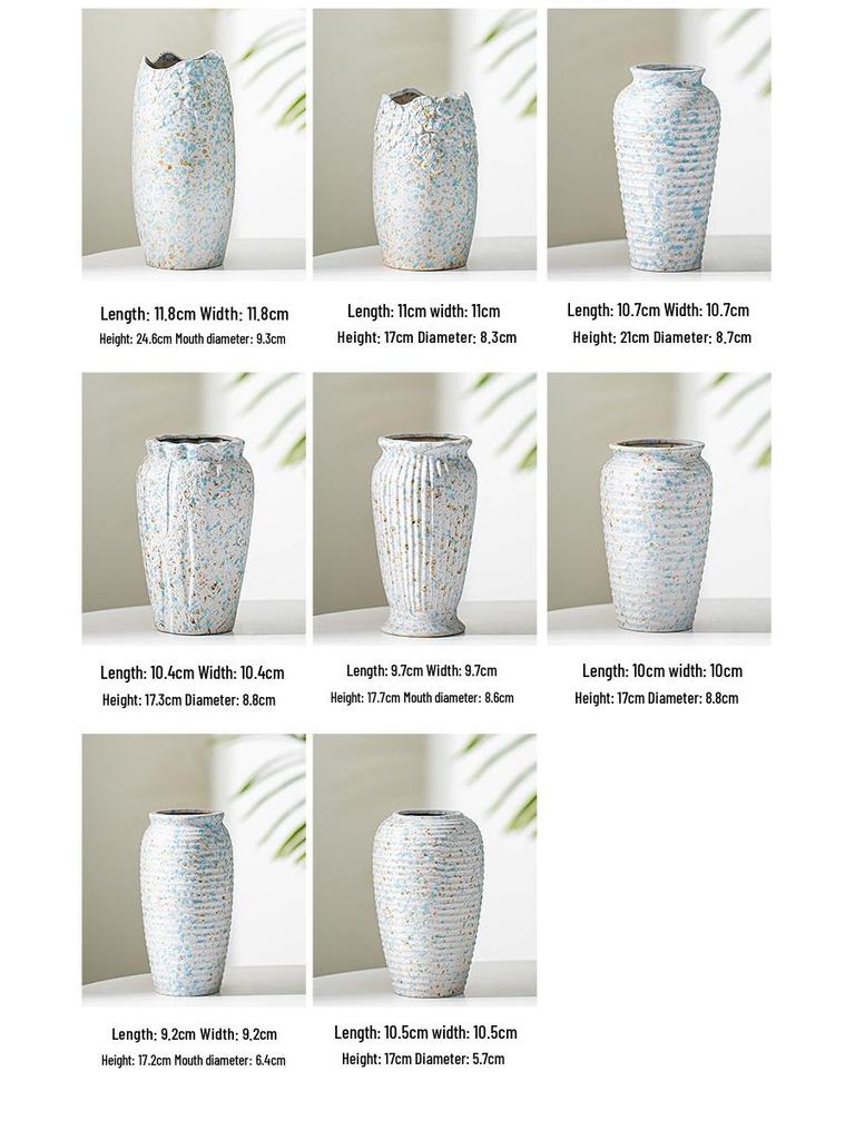 Minimalist Kiln-Fired Ceramic Vase: Home Living Room Decor for Fresh or Dried Flowers
