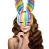 Colorful Rhinestones Masquerade Mask Long Bunnies Ear Mask For Men Women Halloween Masquerade Cosplay