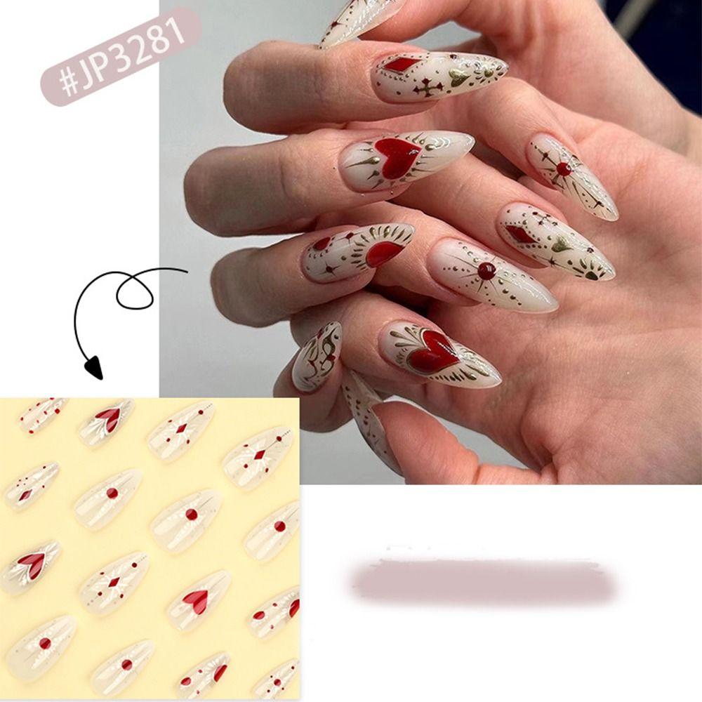 Long Almond Fake Nials Elegant Press on Nails Manicure False Nails  Women