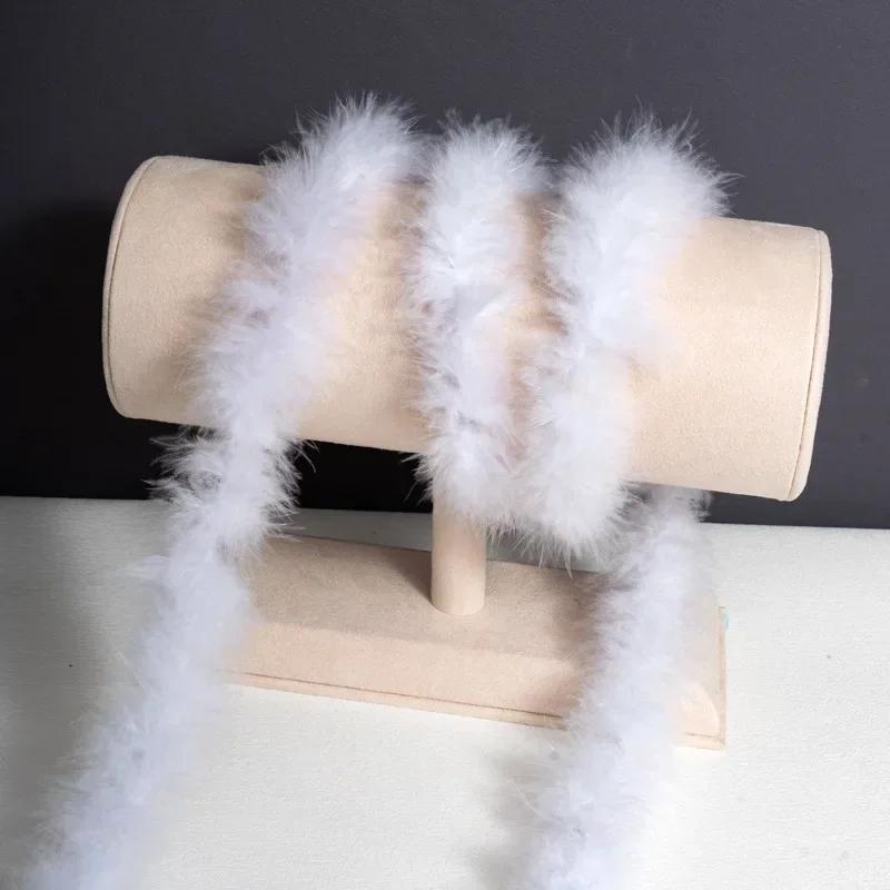 2M Real Natural Turkey Feathers Fluffy Marabou Feather Boa DIY Craft Sewing Trim Hat Costume Decor Wedding Party Accessories