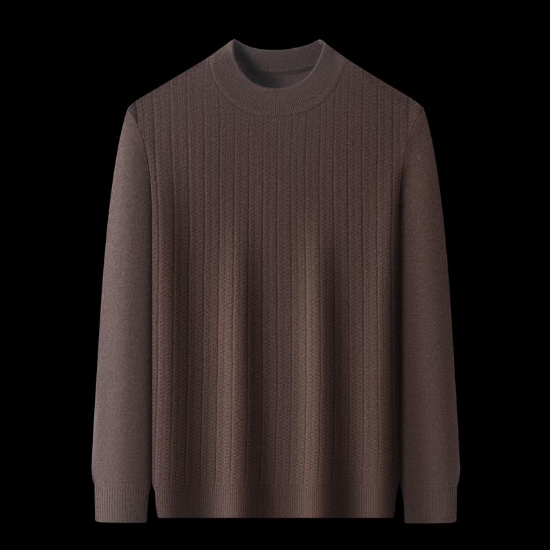 Yiliteng Men's Lambswool Blend Thickened Pullover Sweater