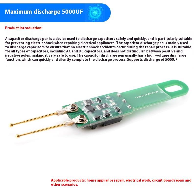 1 Piece Electronic Tools Capacitor Discharge Pen Fast Discharge 1000Uf 5000Uf Capacitor Discharge Tools With Led Indicator Light