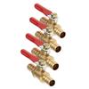 4pcs 8mm Motorcycle Hose Brass Barbed Inline Shut Off Ball Valve Water Air Gas Fuel Tap Universal