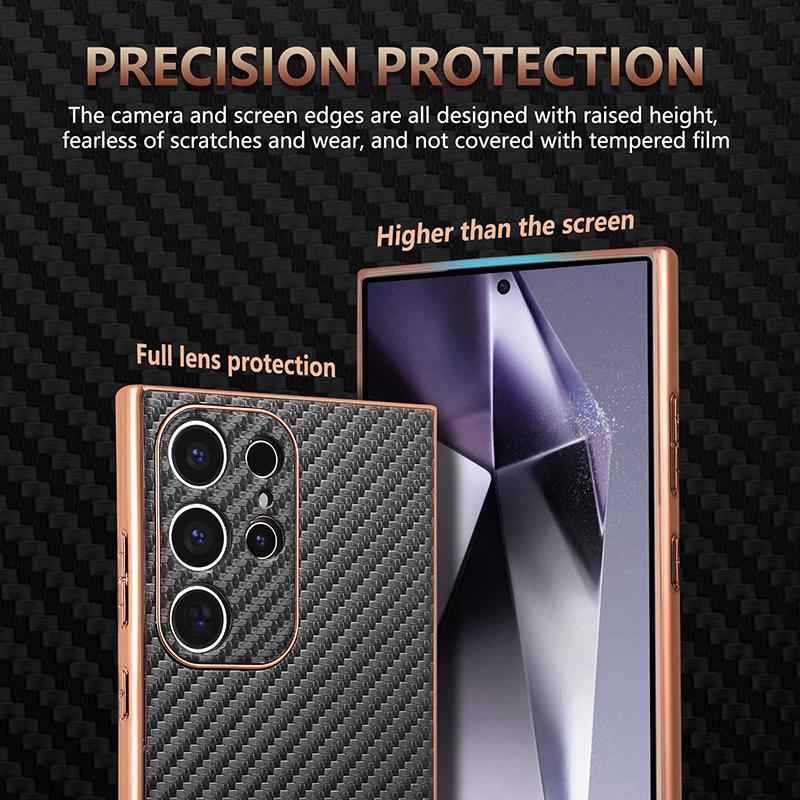 Ηλεκτρολυτική Θήκη Τηλεφώνου με Μοτίβο Ανθρακονήματος Για Samsung Galaxy S23 S24 FE S22 Ultra Plus S21FE A25 A54 A55 5G A14 A15 Καλύμματα