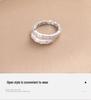 S925 Sterling Silver Snake Head Adjustable Open Ring for Women - Korean/Japanese Style Light Luxury with Full Diamond Shine