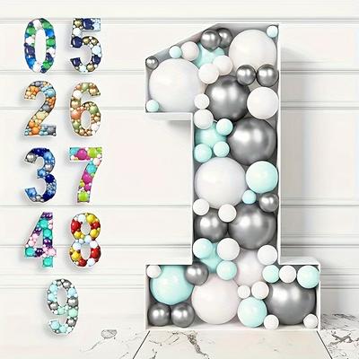 1Pc 73cm Digital Marquee Balloon Frame Without Balloon White KT Board Number 0-9 Plug-in KT Board Party Decor Birthday Party Anniversary Decoration