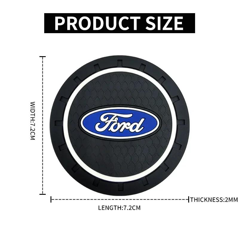 1/2PCS Non-Slip Car Cup Coaster Drink Cup Holder Anti-slip Pad For Ford Ecosport Edge Figo Flex Focus Fusion Fiesta Accessories
