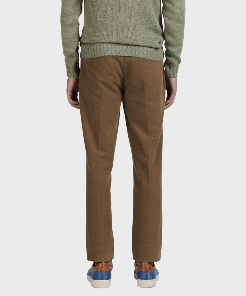 PANICALE Brown Drawstring Cotton Regular Fit Pants