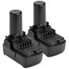10.8V-12V 2500mAh Replacement Li-ion Battery (2-Pack) Compatible with Hitachi BCL1015 BCL1015S 331065 329369 329370 329389 329371