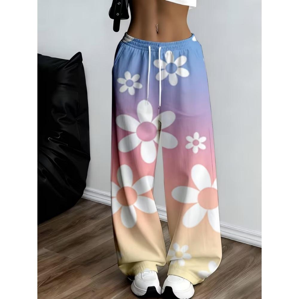 2026 Women's New Wide Leg Pants, Elastic Waist Pants, Casual Loose Summer Beach Pants