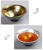 Handmade 999 Sterling Silver Gilded Jianzhan Tea Cup with Inlaid Blue and White Mushroom Cap Design for Kung Fu Tea Set.