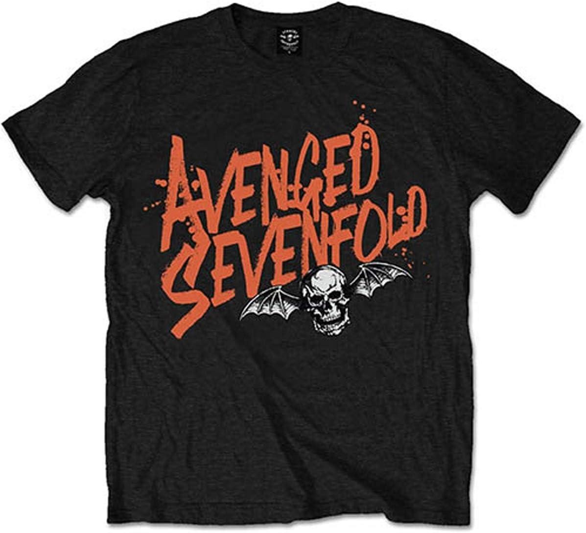 Мужская футболка Avenged Sevenfold с оранжевыми брызгами S