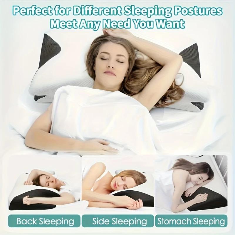 Black Butterfly Shape Memory Foam Cervical Pillow Ergonomic Orthopedic Slow Rebound Neck Pain Support Pillow