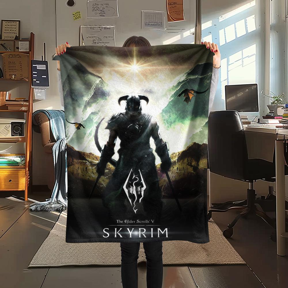 

Tamriel Print FlAannel Blanket, High quality Comfortable for All Seasons, Home Decor, Warmth and Comfort 80cm x 120cm