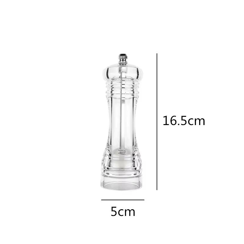 1PC Clear Acrylic Pepper Grinder Mill Salt and Pepper Shaker Salt Grinder Pepper Mill Shakers with Adjustable Coarseness YY118