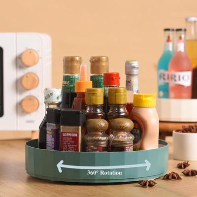 Organizzatore girevole per portaspezie Porta condimenti Vassoio portaoggetti da cucina Forniture per la casa pigra a 360° per armadietti del bagno