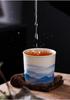 Cross-Border Ceramic Ash Ink Wash Landscape Tea Cup - Custom Logo