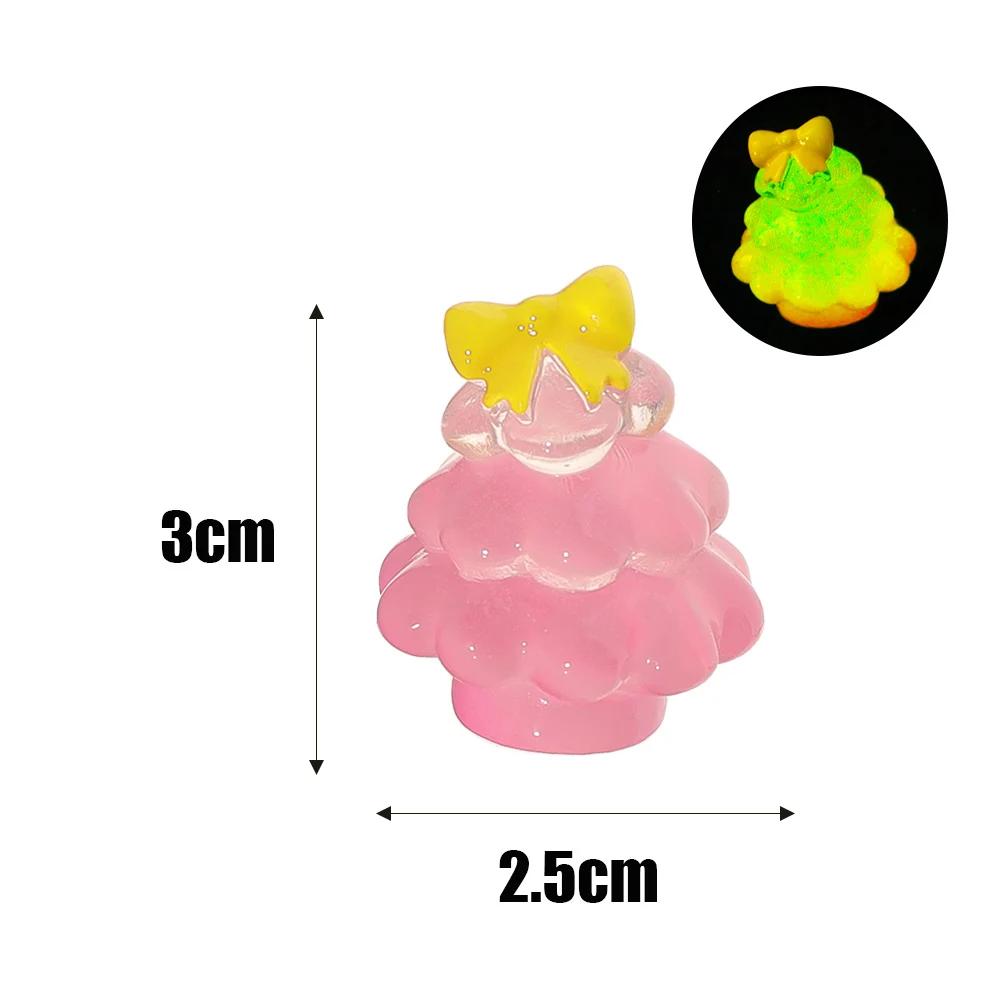 

Luminous Christmas Tree Ornaments Desktop Micro Landscape Resin DIY Miniature Xmas Tree Statue Home Party Decorations Craft Gift 1Pc
