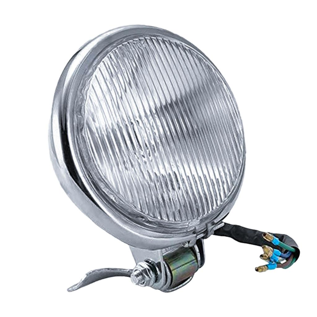 Motorcycle Headlight High Brightness Waterproofing Thickened Metal Shell Retro Motorcycle Front Lamp Electroplated and