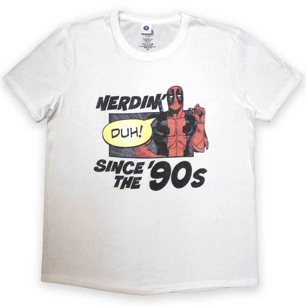 Marvel Comics Deadpool Nerdin  Since The  90s T-Shirt White New Unisex T-Shirt XXXXL