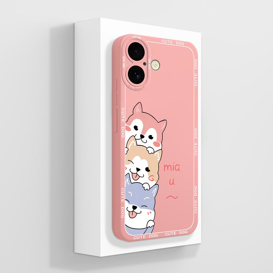 Cute Panda Case For iPhone 16 /16Plus/16Pro/16ProMax iPhone16+ Back Cover Sof Liquid Silicone Full Protection Bumper Funda Coque