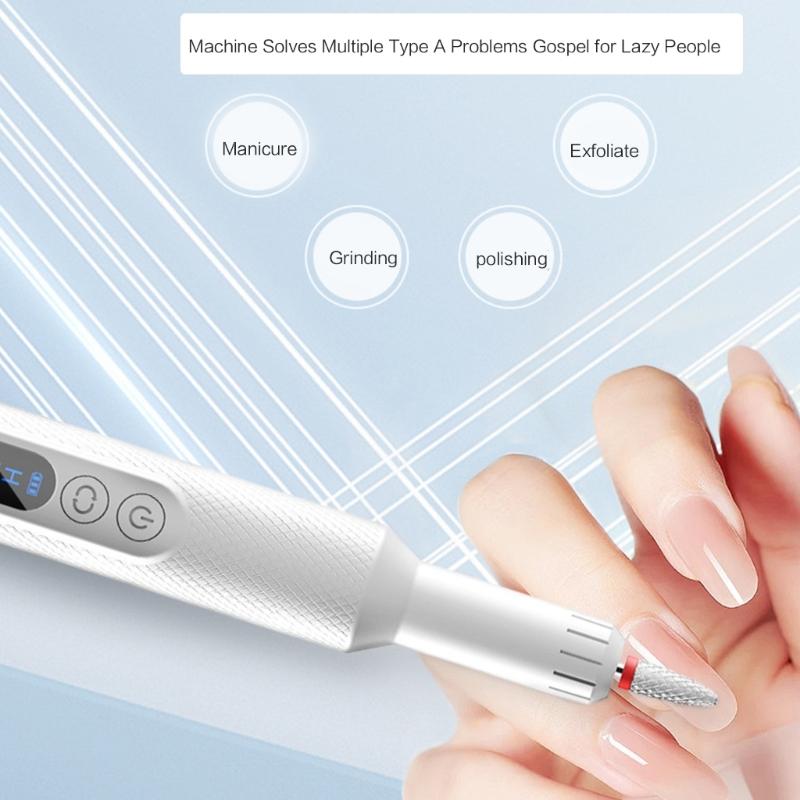 Wireless Nail Drill Machine Rechargeable Electric File for Manicure Pedicure