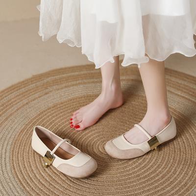 Simple Shallow Mouth Ballet Shoes Mary Jane Shoes Women's Shoes with Skirts Shallow Mouth Flat Sole Shoes Driving Shoes
