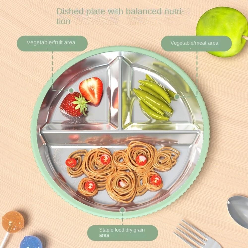 Detachable Baby Sucker Dining Plate 304 Stainless Steel Kids Feeding Bowls For Toddlers