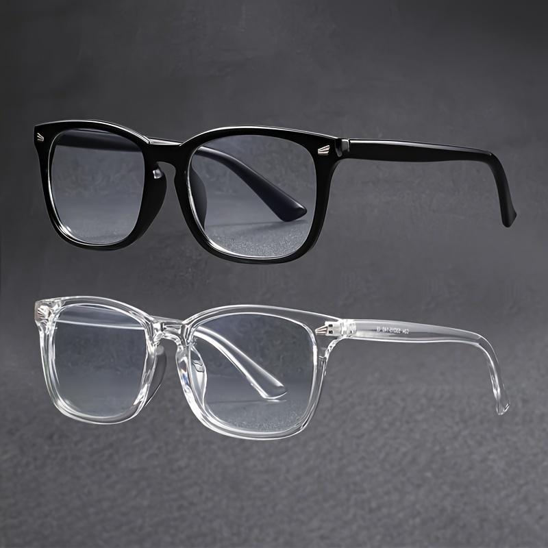 2PCS Vintage Computer Glasses Frame Men Square Optical Spectacles Eyeglasses Anti Blue Light Blocking Gaming Eyewear