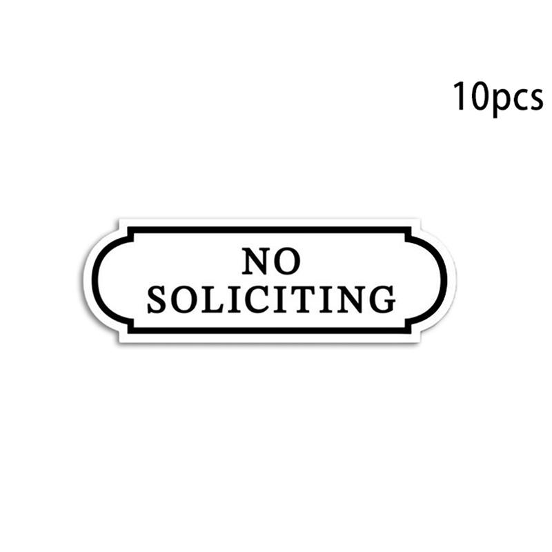 

10Pcs No Soliciting Sign Sticker Small Doorbell Sticker Waterproof Decals Self-Adhesive Home Office Car Interior Exterior Door белый
