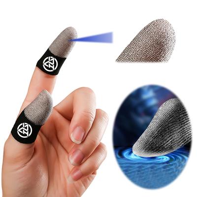 1/2 Pair Luminous Fingertips Sweat-Proof Game Finger Sleeve Non-slip Finger Cots Cover Breathable Fingertip Cover for PUBG Game