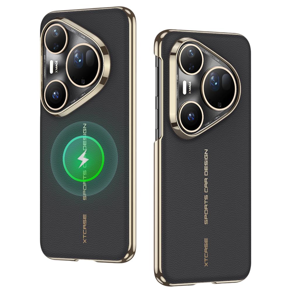 

GKK Magnetic Case for Huawei Pura 80 Ultra/80 Pro/80 Pro+ Electroplated PU+TPU+PC Phone Cover Black