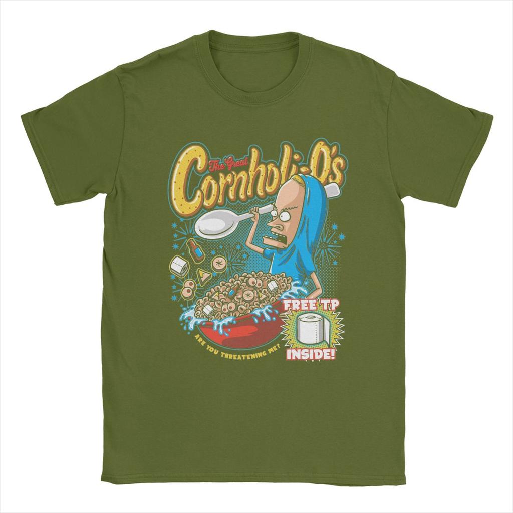 Cornholi-Os Beavis And Butthead T-Shirt for Men Vintage Cotton Tee Shirt O Neck Short Sleeve T Shirt Gift Idea Clothing