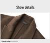 Men's 100% Wool Double-Faced Double-Breasted Lapel Collar Business Casual Long Coat