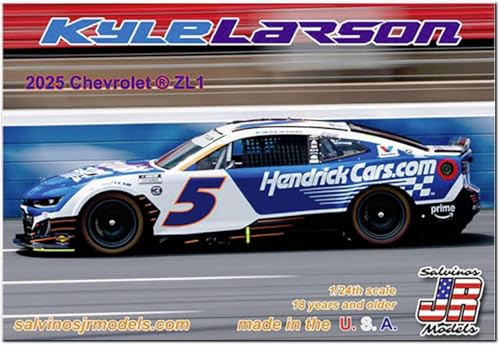 

Salvinos JR Models 1/24 Scale Kyle Larson #5 H1100 Hendrick Cars Chevrolet Camaro NASCAR 2025 Plastic Model Car HMC2025KLC (Car)