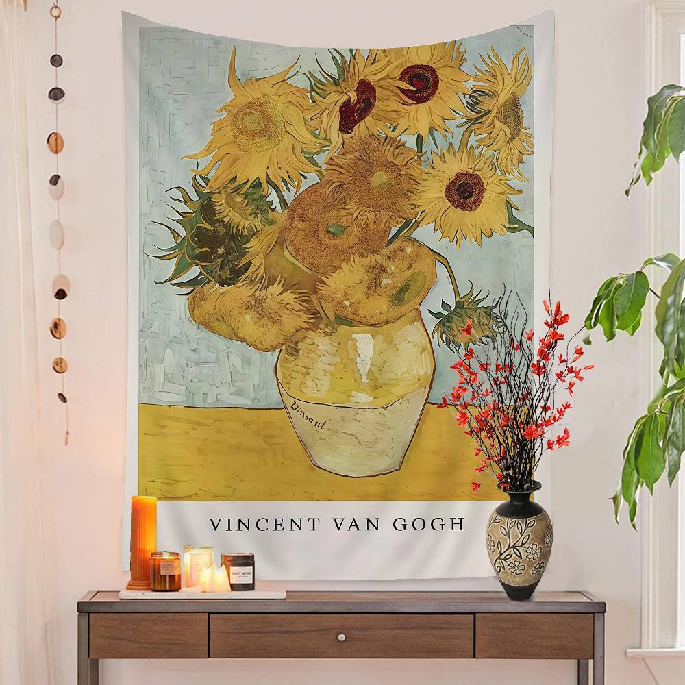 Vincent Van Gogh Great Work DIY Wall Tapestry Hanging Tarot Hippie Wall Rugs Dorm INS Home Decor