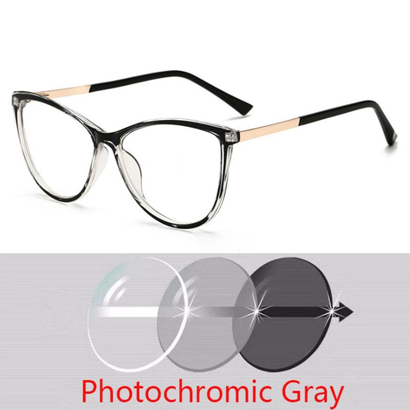 Blue Light Blocking Cat Eye Nearsighted Eyeglasses Spring Hinges Unisex Oval Prescription Spectacle 0 -0.5 -1.0 -2.0 To -6.0