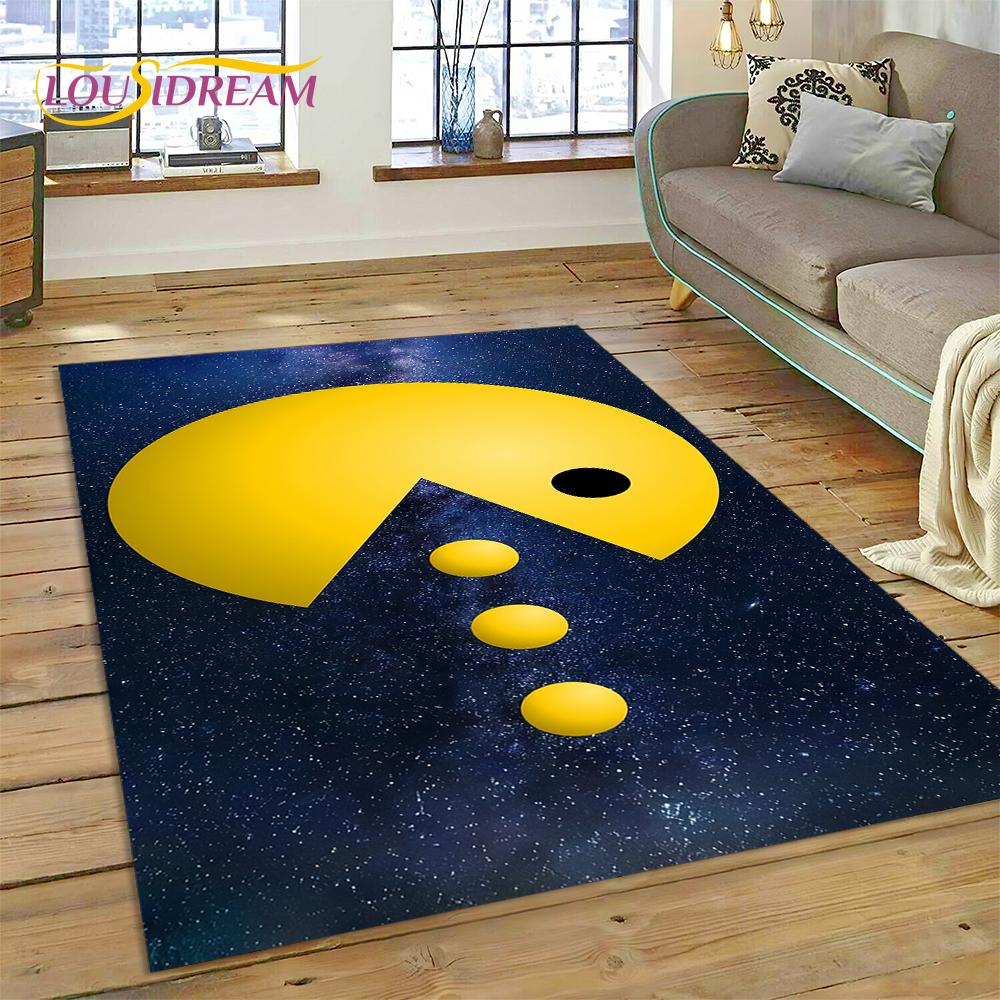 3D Retro Pakkuman Classics Game Carpet Rug for Bedroom Living Room Home Sofa Decoration,Children Game Large Decor Floor Mat Gift