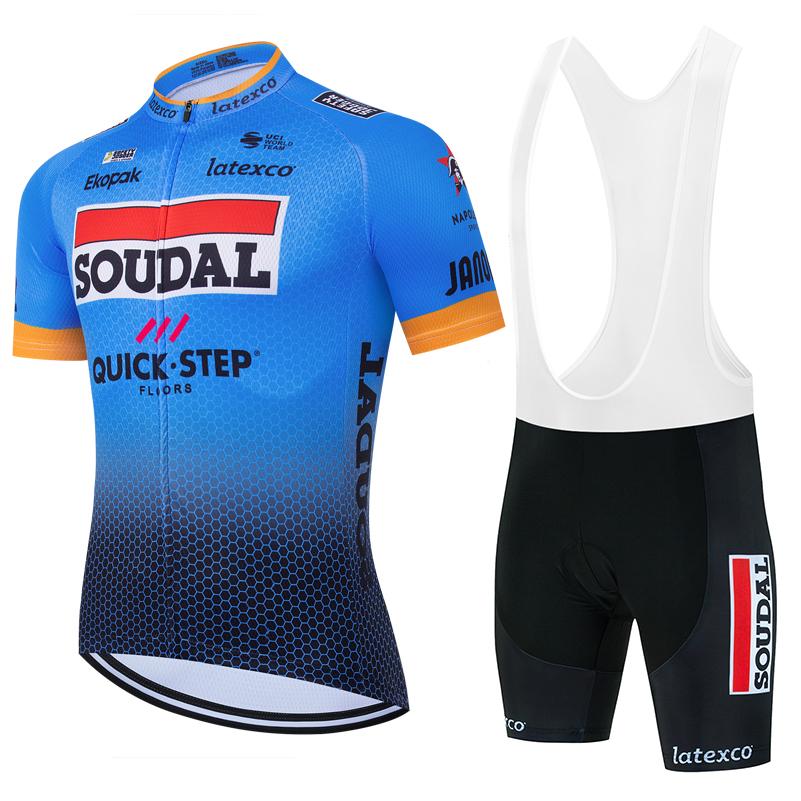 Soudal Quick Step Cycling Jersey Set 2025 Men NEW Summer Cycling Clothing MTB Road Shirt Bicycle Bib Shorts Maillot Ciclismo
