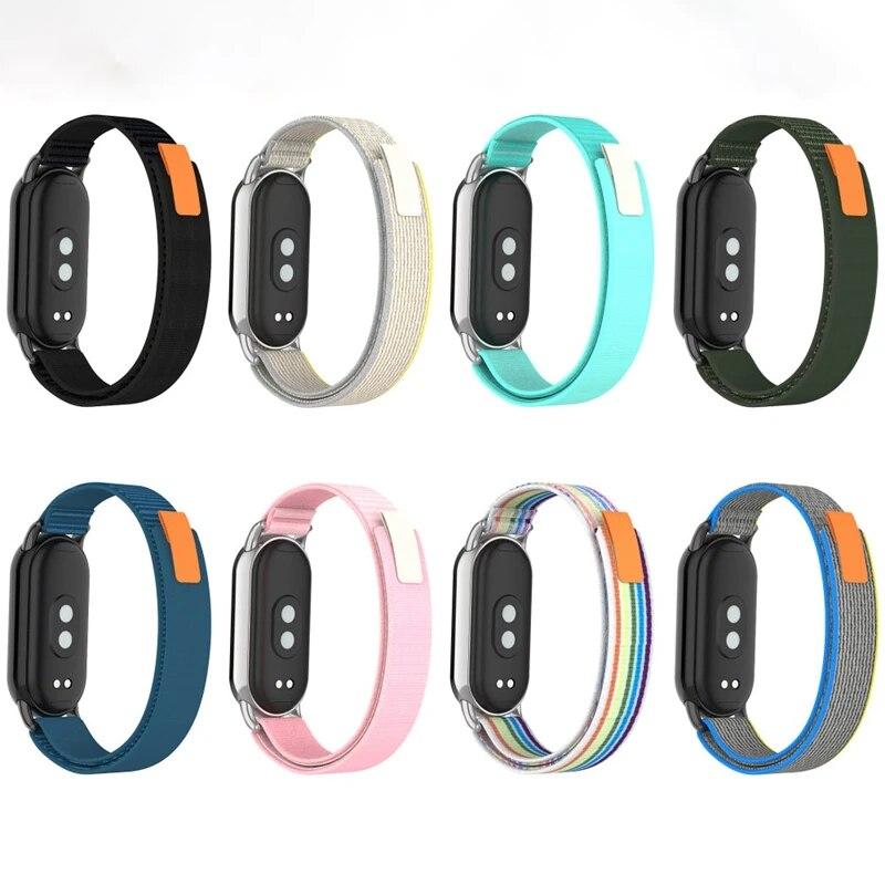 Nylon Strap for Xiaomi Mi Band 8 Wristband Metal Head Particles Replacement Bracelet Belt for Xiaomi Miband 8 Mi Band 8 Strap