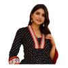 ANNI DESIGNER Women 's Kurta Viscose Dress with Anarkali Printed Pants, Black, 44