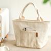 Canvas Lunch Bag Insulated Lunch Toted Bag Lunch Box Container Coolers Bag Reusable with Front Pockets for Women Men Gifts