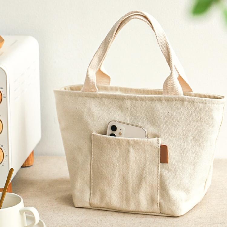Canvas Lunch Bag Insulated Lunch Toted Bag Lunch Box Container Coolers Bag Reusable with Front Pockets for Women Men Gifts