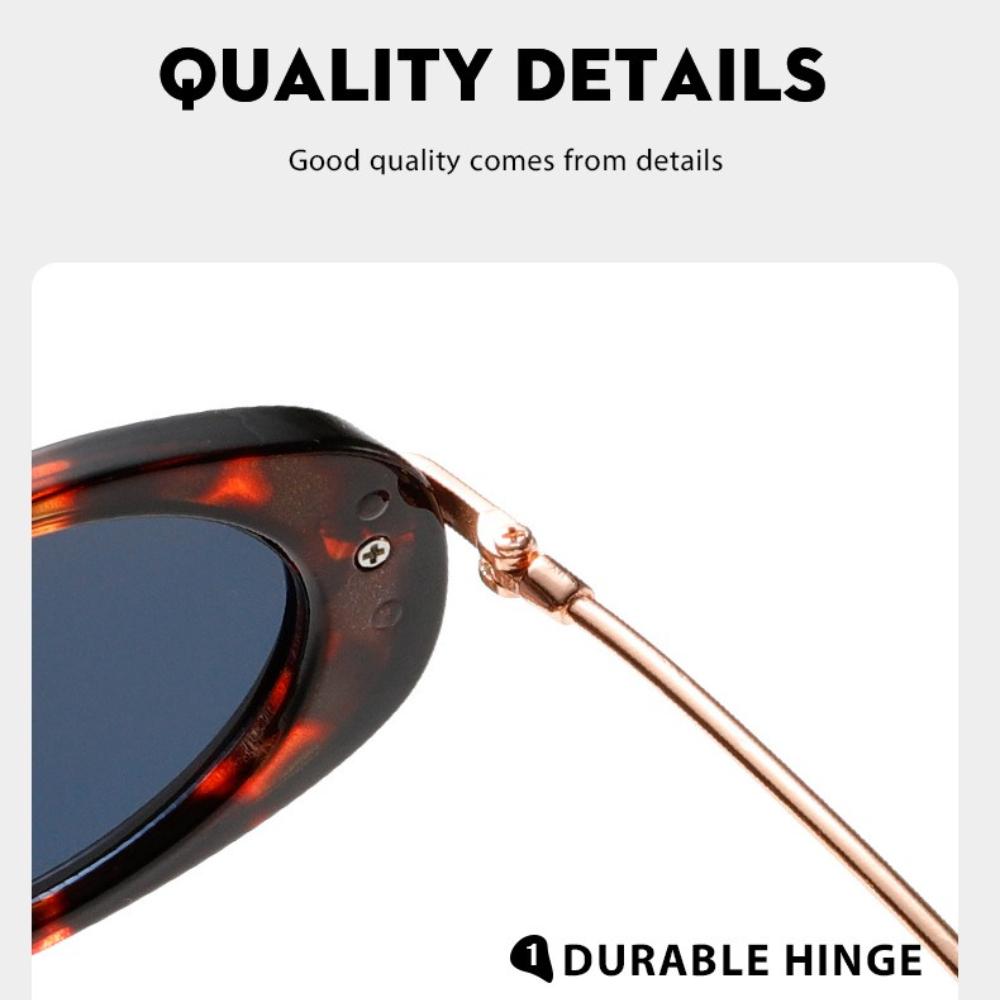Retro  Oval Frame Sunglasses For Women Summer Sun Protection Fashionable Outdoor Street Photography Beach Vacation Sunglasses