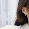 Corea   Vendita Gioielli di Moda 14K Oro Vero Zircone Orecchini pendenti Eleganti Perla da Donna per Festa di Ballo