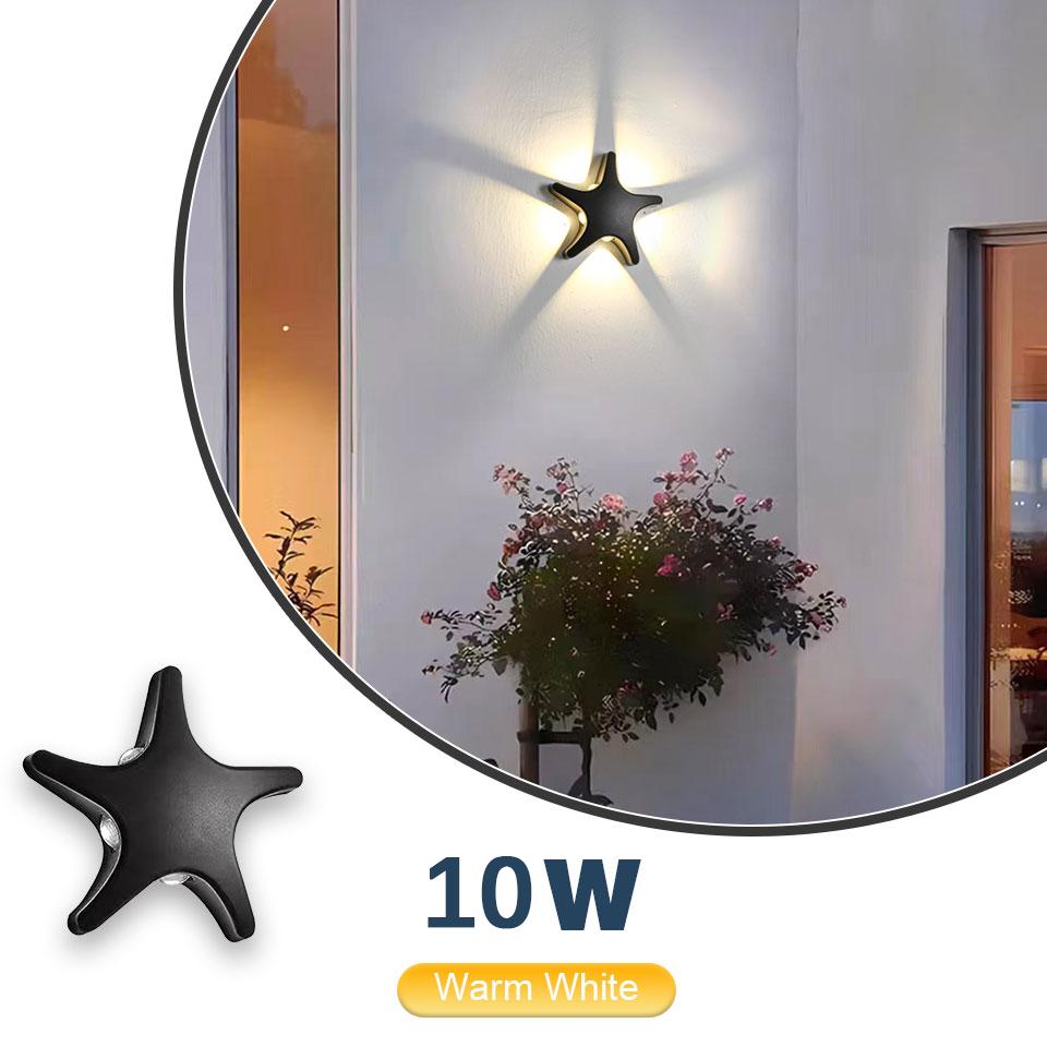 

LED Wall Light Aluminium Stas Light 85-265V Indoor Outdoor Waterproof Home Appliance Accessorie For Wall Decor Living Room Porch Warm White чёрный