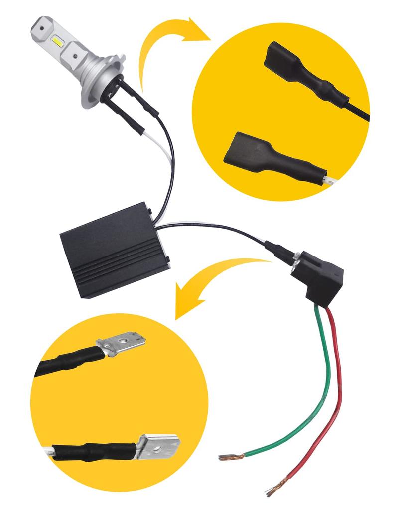 LED Scheinwerfer Blinker Ausblendmodul für H7 LED-Lampenausfallwarnung Flackern während und Umrüstung, Licht, Fahren, Nichtleuchten.