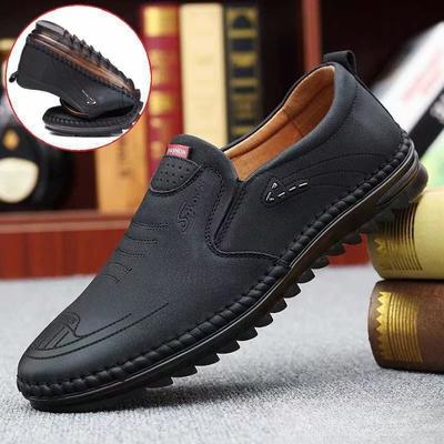 Men Casual Shoes Leather Shoes Luxury Loafers Men Non-slip Soft Soled Breathable Leather Shoe Slip On Driving Shoes Big Size 45