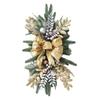 Christmas Artificial Garland Stair Wreath Christmas Wreath Decoration Light Up Cordless for Front Door Wall Window Stair